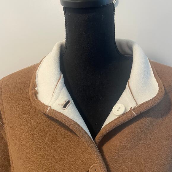 Susan Graver Weekend  Fleece  Sherpa Coat jacket Large button down pockets - Picture 14 of 14